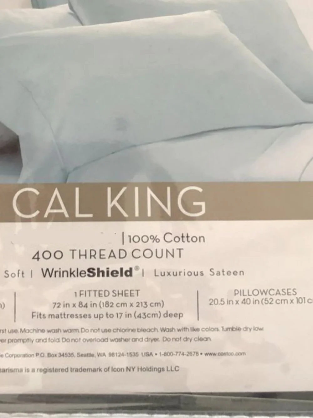 Charisma Cal King Partial Sheet Set 100% Cotton NWT